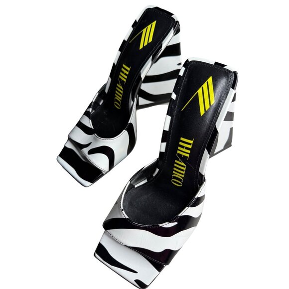 The Attico Devon Zebra Print 115mm Sandals Size 5 - Picture 14 of 15